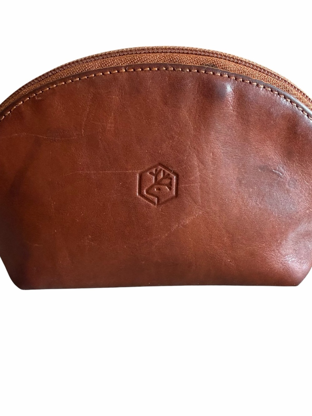Valentina Vintage Coin Purse Brown Leather Made In Italy Change Pouch Zip Top